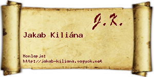 Jakab Kiliána névjegykártya