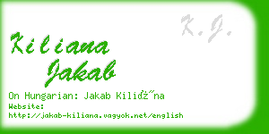 kiliana jakab business card